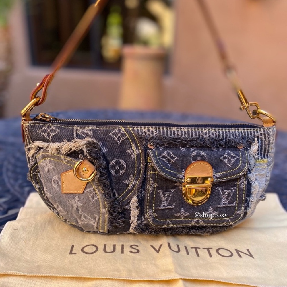 SOLD Louis Vuitton Denim Patchwork Pouchy Shoulder Bag - Picture 3 of 15